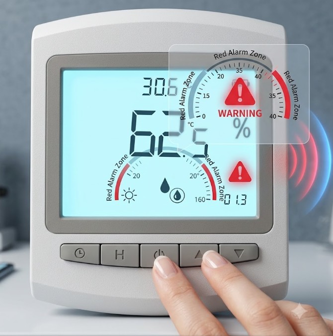 On-Panel Threshold Alarms — No PC or App Needed